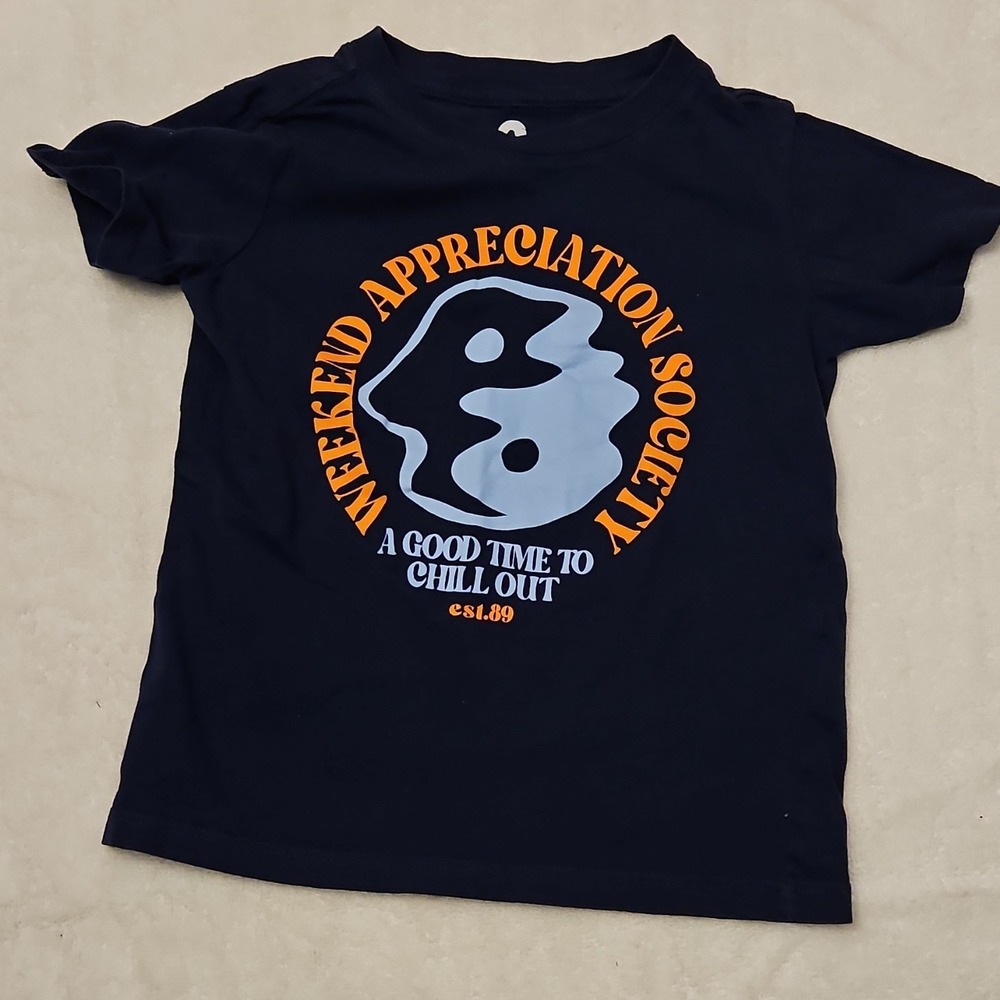 Cotton On Kids Navy Cotton Weekend Appreciation T-Shirt 3 Unisex Baby